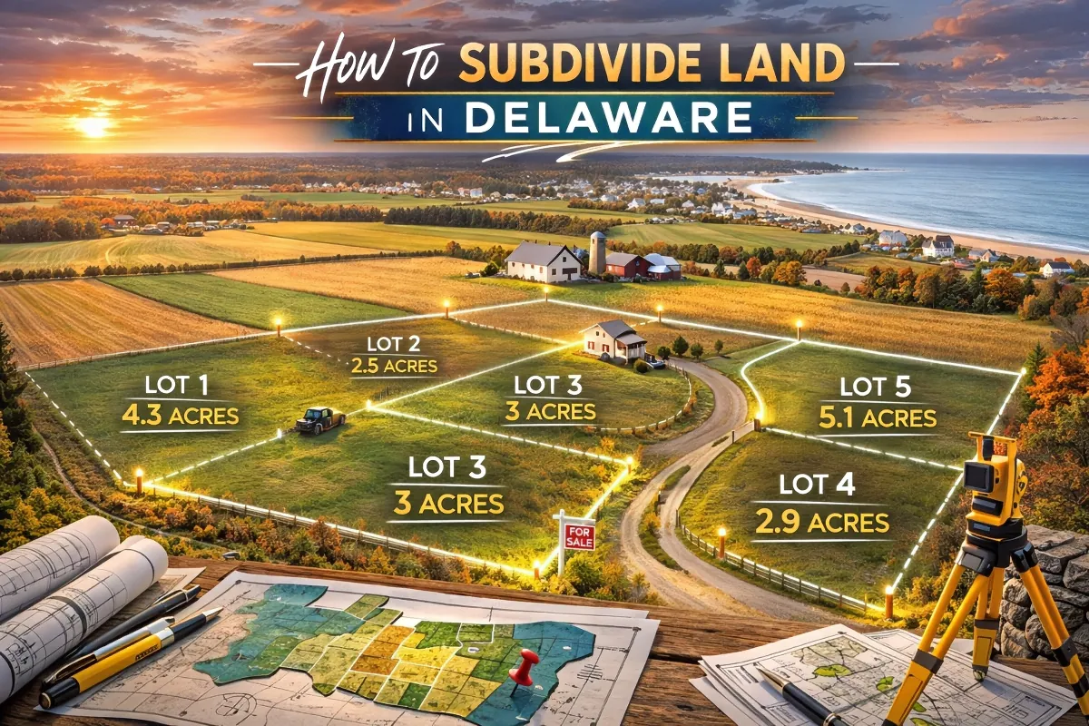Discover how to subdivide land in Delaware, including local zoning laws, lot requirements, surveys, and the approval process in each county.