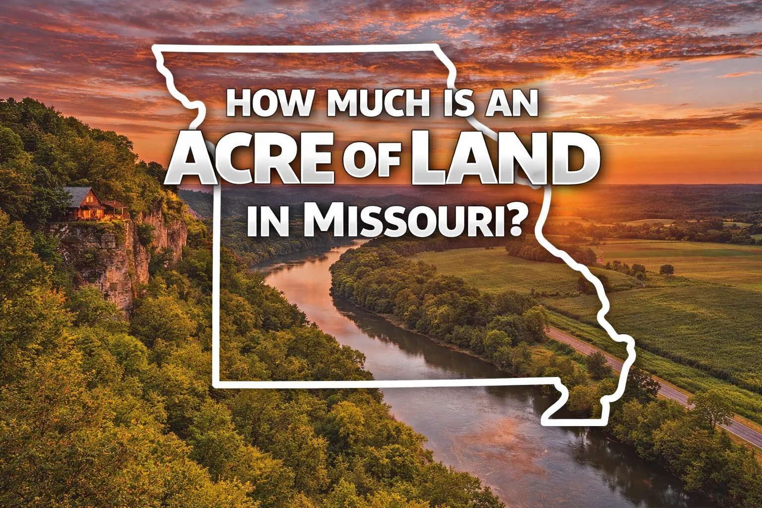 Scenic Missouri river valley with wooded bluffs and open land—properties like this are where we quietly help sellers turn land into cash without the hassle.