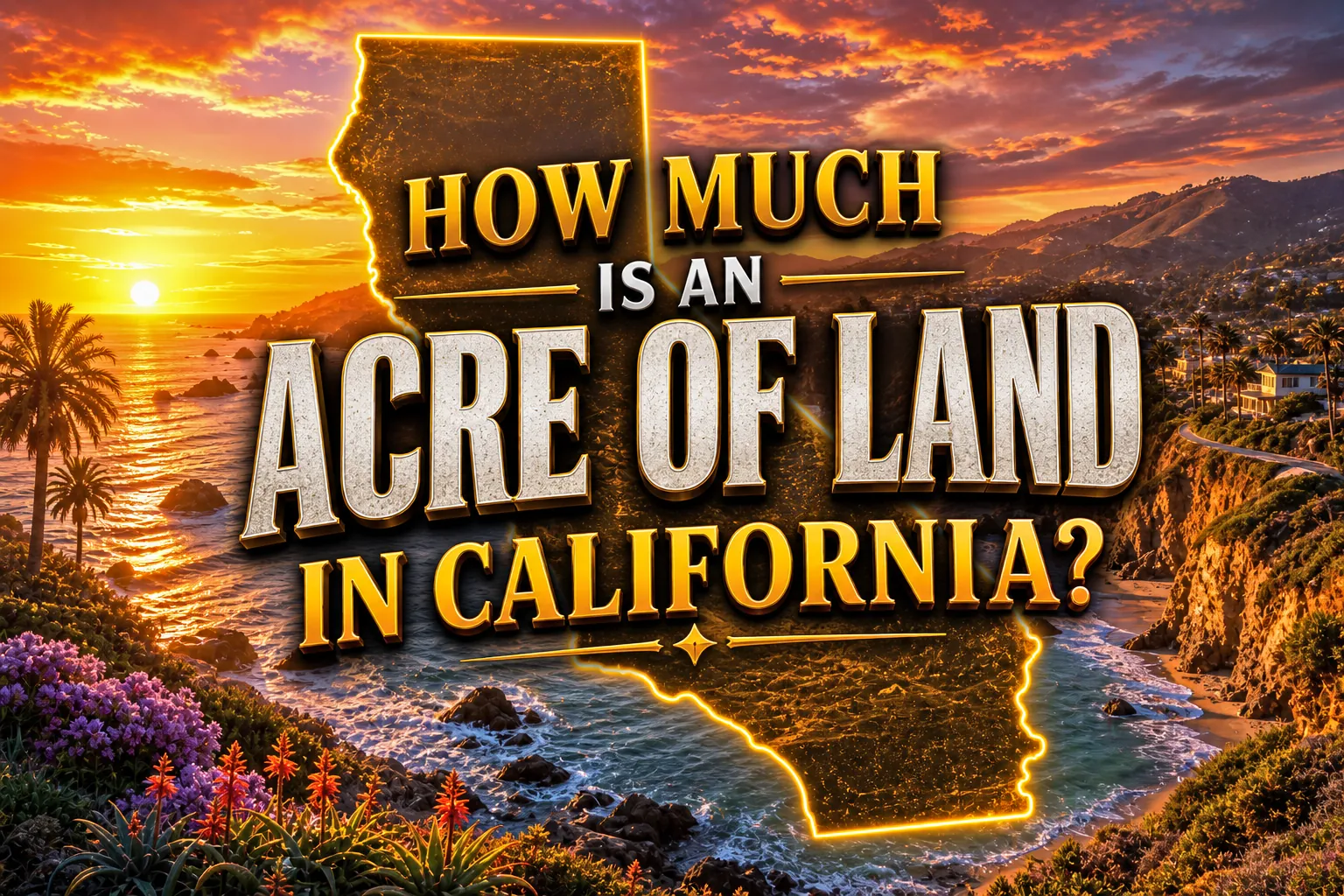 California land prices per acre across the Central Valley, North Coast, Bay Area, and desert regions