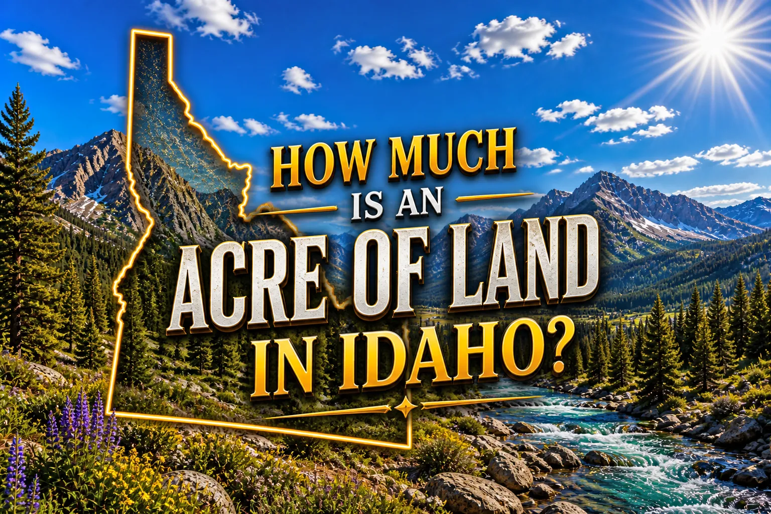 Cost of an acre of land in Idaho across the Treasure Valley, Magic Valley, North Idaho, and Sun Valley