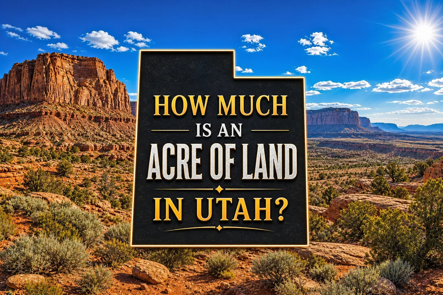 Cost of an acre of land in Utah across the Wasatch Front, Summit County resort tier, and rural counties